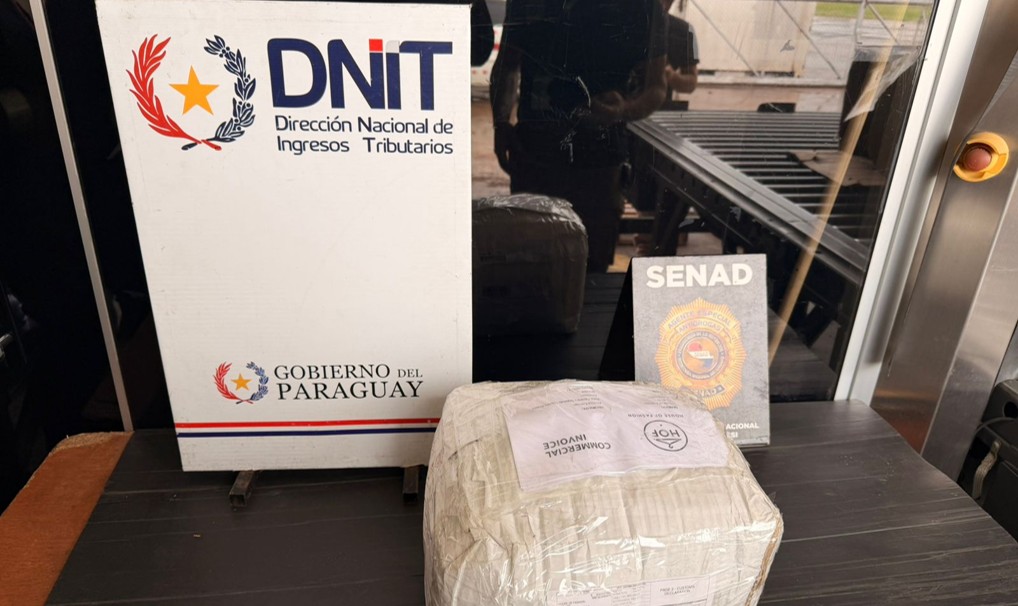 Paquetes de presunta marihuana marroquí, en presentación tipo ladrillo.