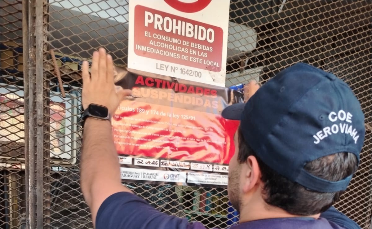 DNIT suspende actividades de un comercio en Capiatá por incumplir normas tributarias